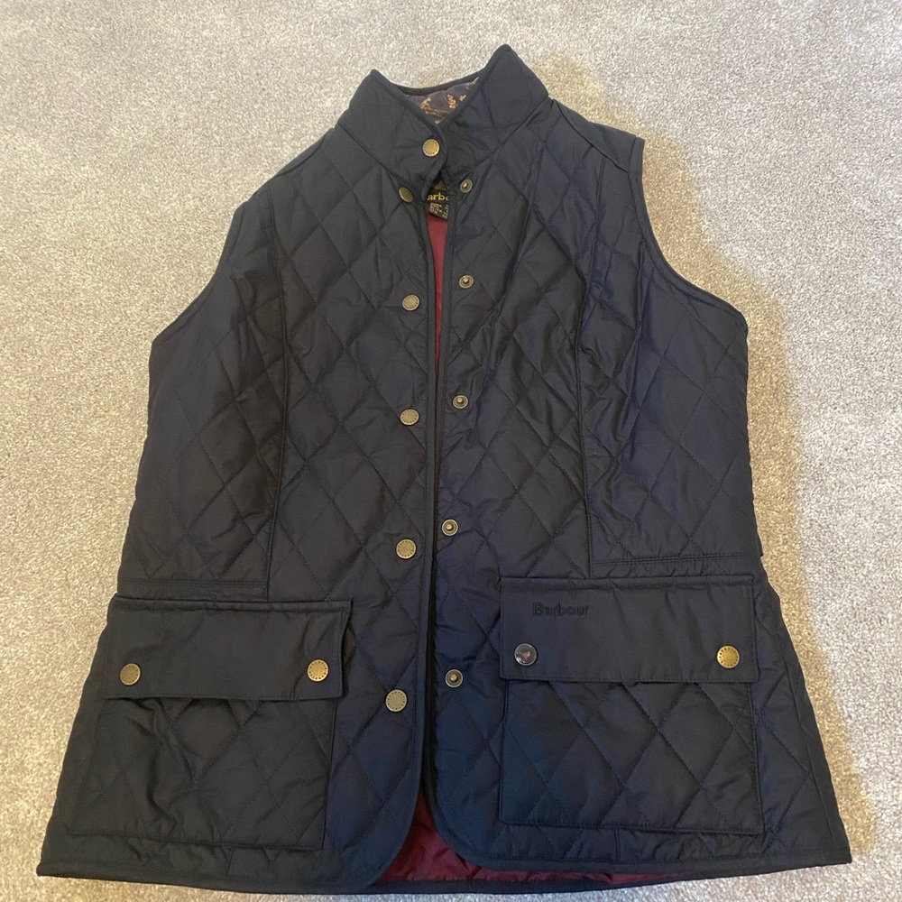 Womens Barbour quilted navy blue vest